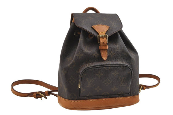 Authentic Louis Vuitton Monogram Montsouris PM Backpack M51137 LV 7821I