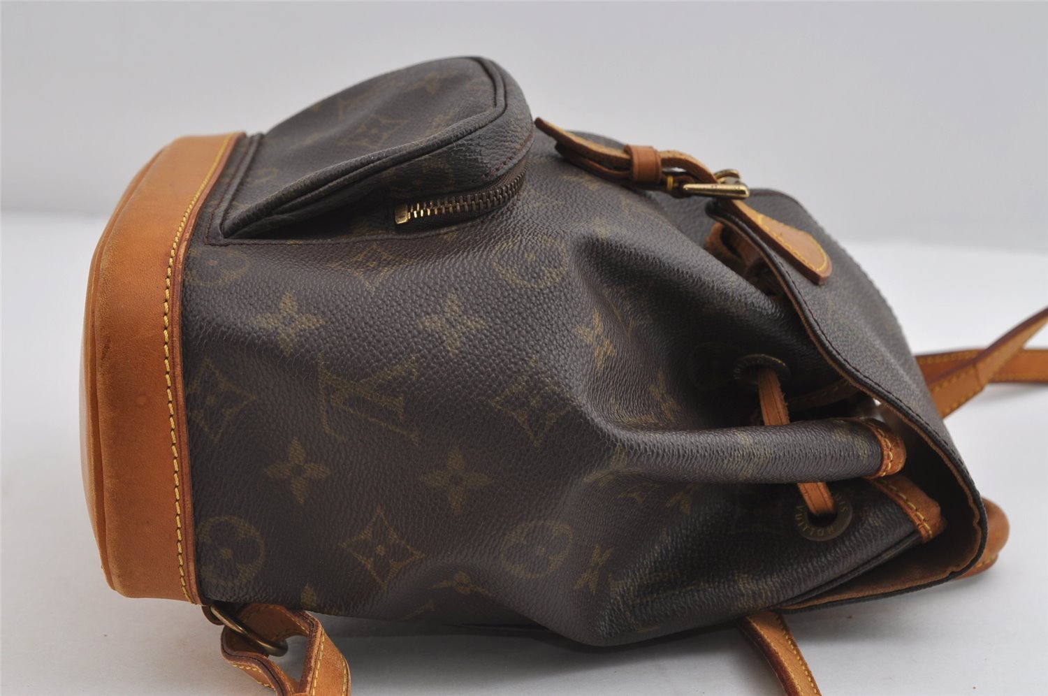 Authentic Louis Vuitton Monogram Montsouris PM Backpack M51137 LV 7821I