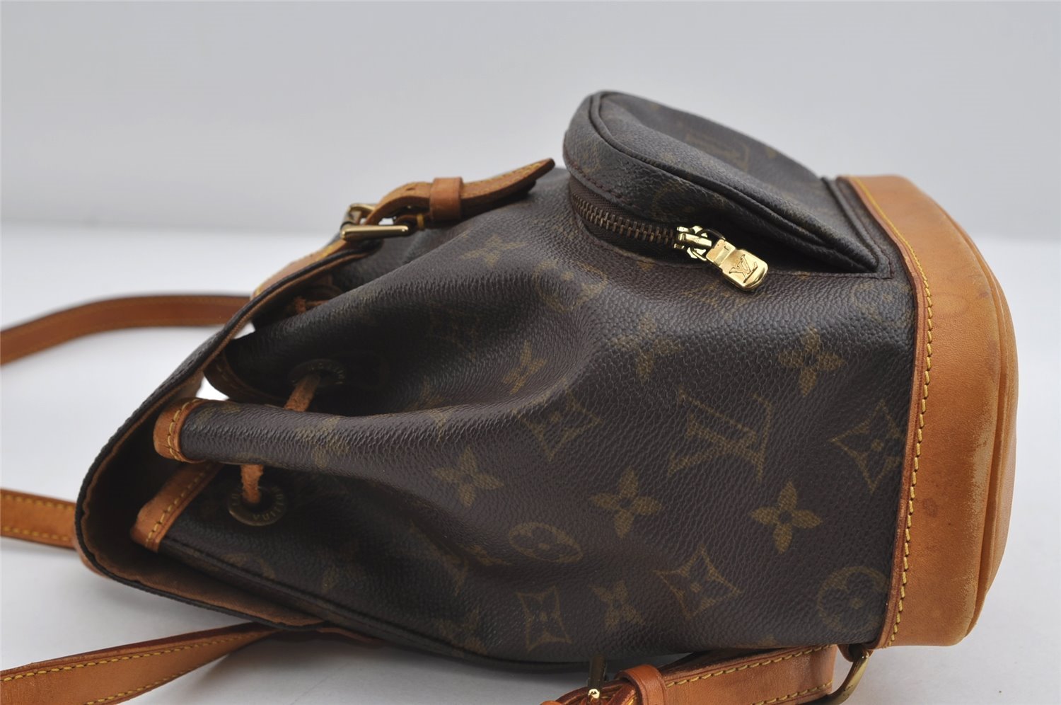 Authentic Louis Vuitton Monogram Montsouris PM Backpack M51137 LV 7821I