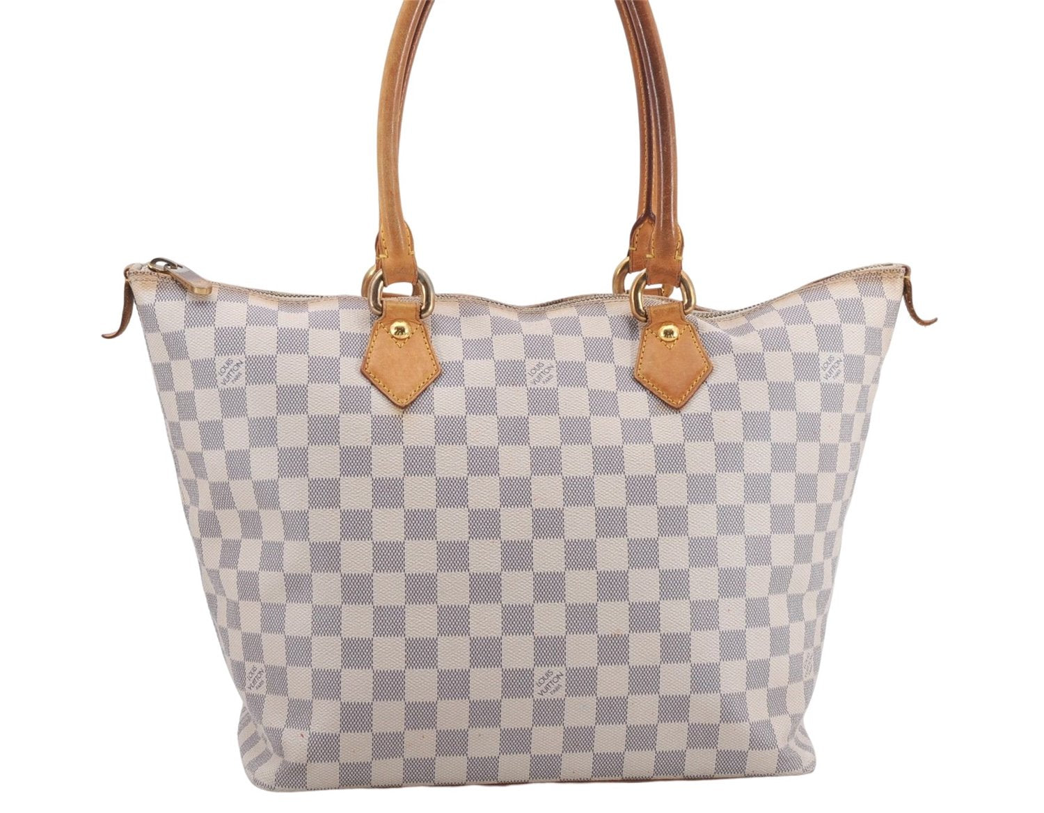 Authentic Louis Vuitton Damier Azur Saleya MM Shoulder Tote Bag N51185 LV 7823D