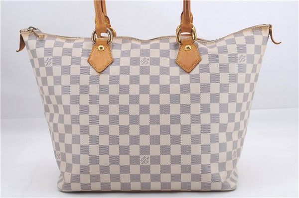 Authentic Louis Vuitton Damier Azur Saleya MM Shoulder Tote Bag N51185 LV 7823D