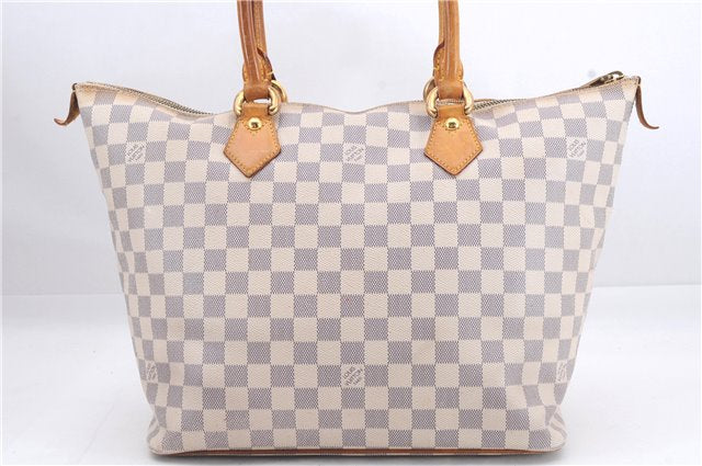Authentic Louis Vuitton Damier Azur Saleya MM Shoulder Tote Bag N51185 LV 7823D