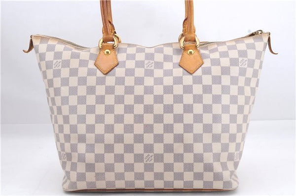 Authentic Louis Vuitton Damier Azur Saleya MM Shoulder Tote Bag N51185 LV 7823D