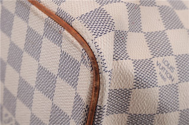 Authentic Louis Vuitton Damier Azur Saleya MM Shoulder Tote Bag N51185 LV 7823D