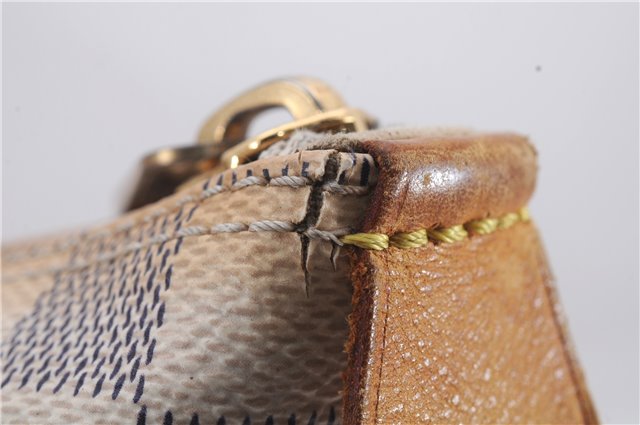 Authentic Louis Vuitton Damier Azur Saleya MM Shoulder Tote Bag N51185 LV 7823D