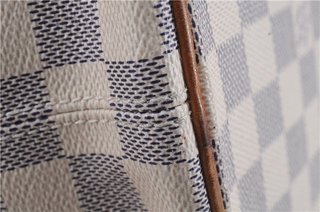 Authentic Louis Vuitton Damier Azur Saleya MM Shoulder Tote Bag N51185 LV 7823D