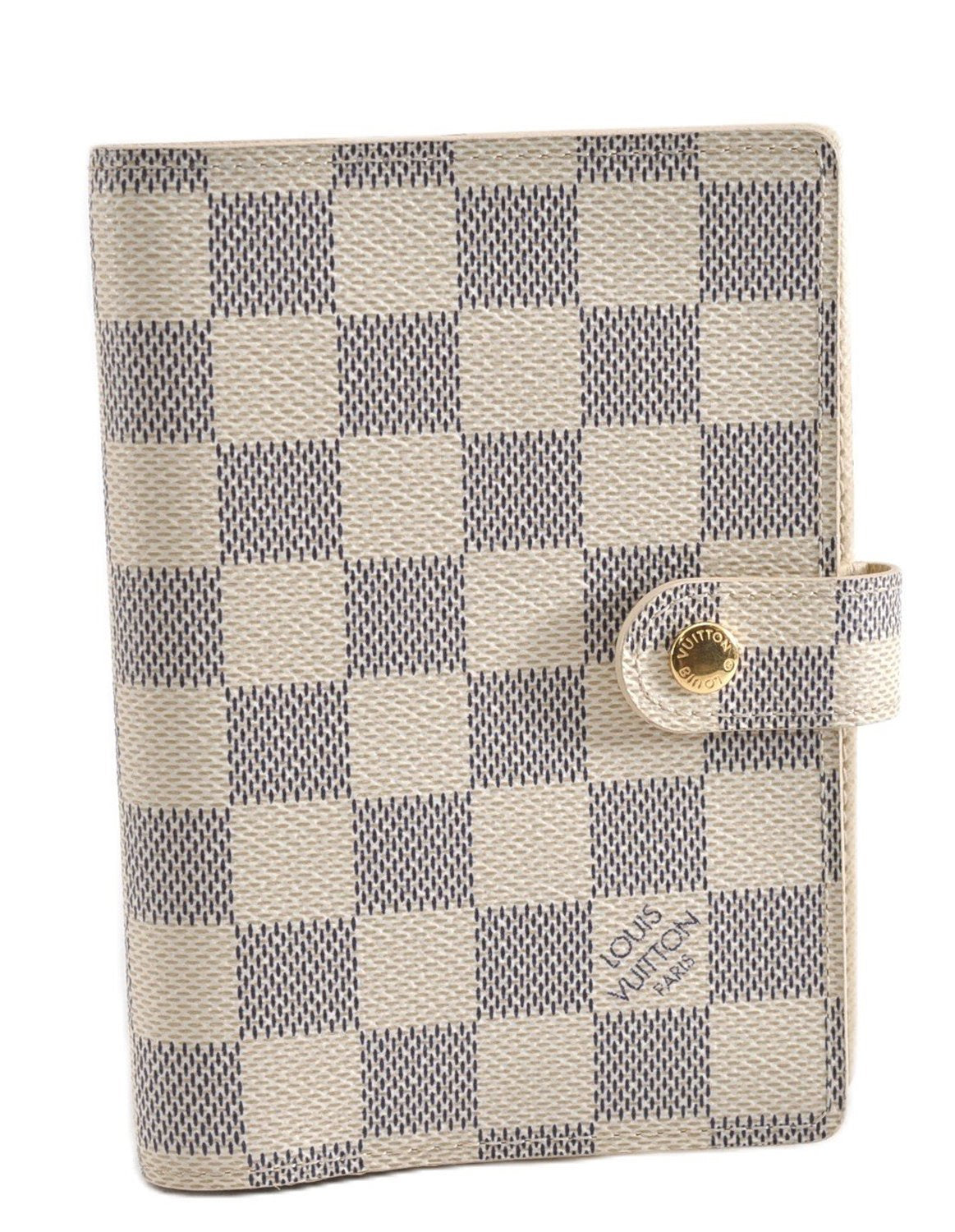 Authentic Louis Vuitton Damier Azur Agenda PM Notebook Cover R20706 LV 7823F