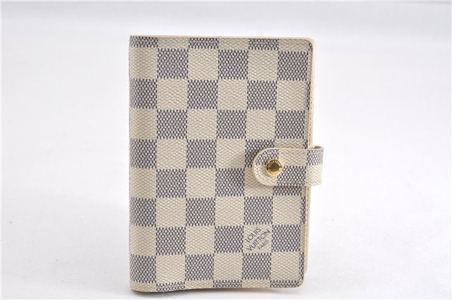 Authentic Louis Vuitton Damier Azur Agenda PM Notebook Cover R20706 LV 7823F