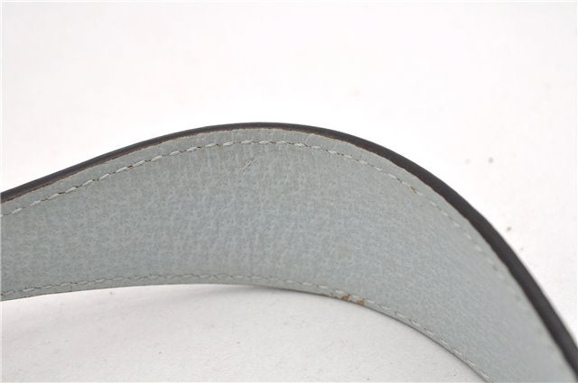 Authentic GUCCI Jackie Flora Shoulder Bag Canvas Leather 550152 Light Blue 7825F