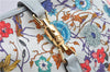 Authentic GUCCI Jackie Flora Shoulder Bag Canvas Leather 550152 Light Blue 7825F