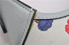 Authentic GUCCI Jackie Flora Shoulder Bag Canvas Leather 550152 Light Blue 7825F