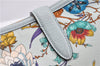 Authentic GUCCI Jackie Flora Shoulder Bag Canvas Leather 550152 Light Blue 7825F