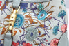 Authentic GUCCI Jackie Flora Shoulder Bag Canvas Leather 550152 Light Blue 7825F