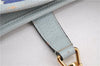 Authentic GUCCI Jackie Flora Shoulder Bag Canvas Leather 550152 Light Blue 7825F