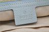 Authentic GUCCI Jackie Flora Shoulder Bag Canvas Leather 550152 Light Blue 7825F