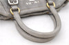 Authentic PRADA Leather 2Way Hand Shoulder Bag Purse Gray 7829C