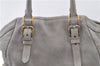 Authentic PRADA Leather 2Way Hand Shoulder Bag Purse Gray 7829C