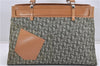 Authentic Christian Dior Trotter Shoulder Hand Bag Canvas Leather Green 7831F