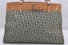 Authentic Christian Dior Trotter Shoulder Hand Bag Canvas Leather Green 7831F