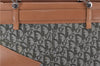 Authentic Christian Dior Trotter Shoulder Hand Bag Canvas Leather Green 7831F