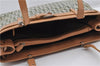 Authentic Christian Dior Trotter Shoulder Hand Bag Canvas Leather Green 7831F