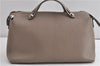 Auth FENDI By The Way Large 3Way Shoulder Hand Clutch Bag Leather Gray 7832F