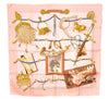 Authentic HERMES Carre 90 Scarf "Memoire d'Hermes" Silk Pink Box 7834F