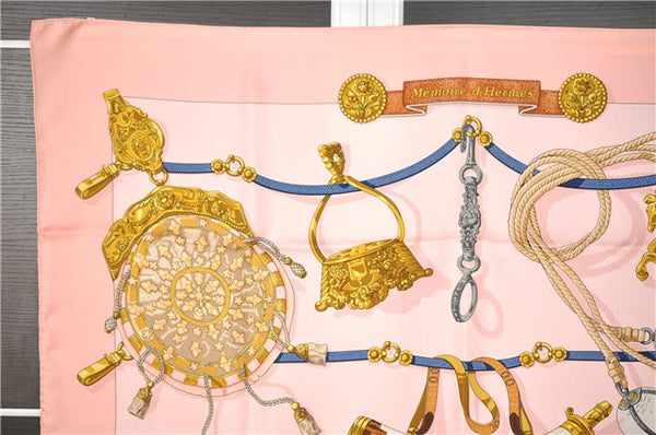 Authentic HERMES Carre 90 Scarf "Memoire d'Hermes" Silk Pink Box 7834F