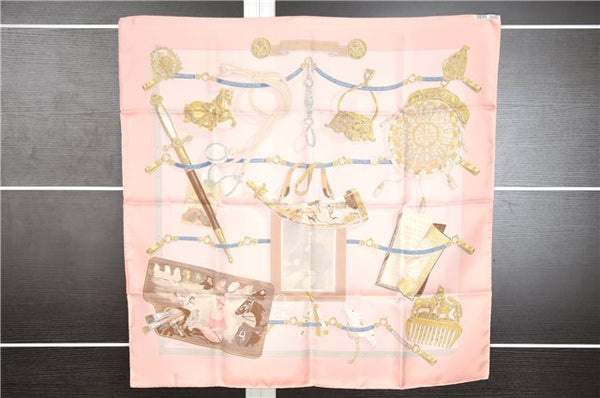 Authentic HERMES Carre 90 Scarf "Memoire d'Hermes" Silk Pink Box 7834F