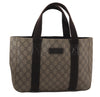 Authentic GUCCI Vintage Tote Hand Bag GG PVC Leather 141976 Brown 7836F