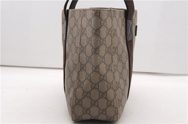 Authentic GUCCI Vintage Tote Hand Bag GG PVC Leather 141976 Brown 7836F