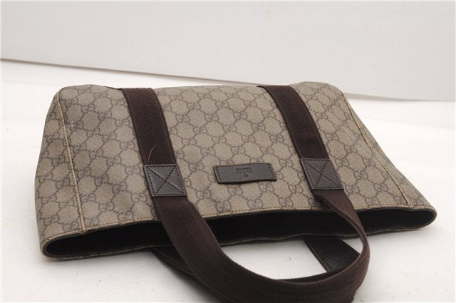 Authentic GUCCI Vintage Tote Hand Bag GG PVC Leather 141976 Brown 7836F