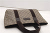 Authentic GUCCI Vintage Tote Hand Bag GG PVC Leather 141976 Brown 7836F