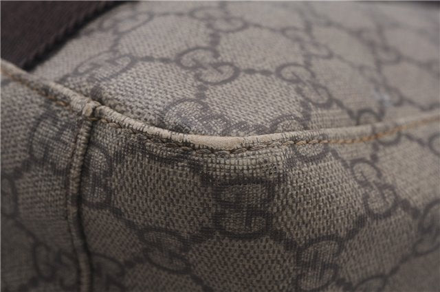 Authentic GUCCI Vintage Tote Hand Bag GG PVC Leather 141976 Brown 7836F