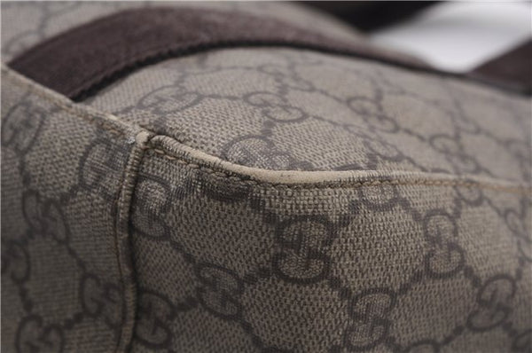 Authentic GUCCI Vintage Tote Hand Bag GG PVC Leather 141976 Brown 7836F