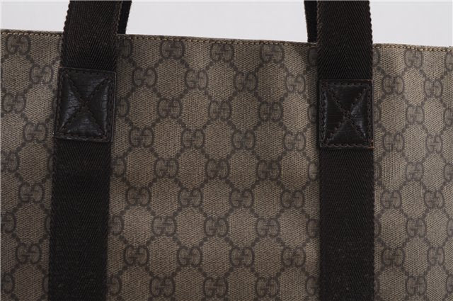 Authentic GUCCI Vintage Tote Hand Bag GG PVC Leather 141976 Brown 7836F