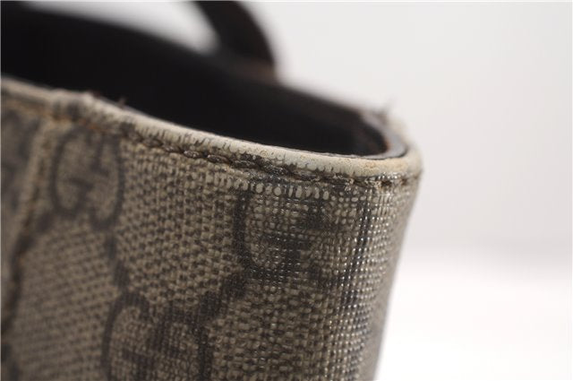 Authentic GUCCI Vintage Tote Hand Bag GG PVC Leather 141976 Brown 7836F