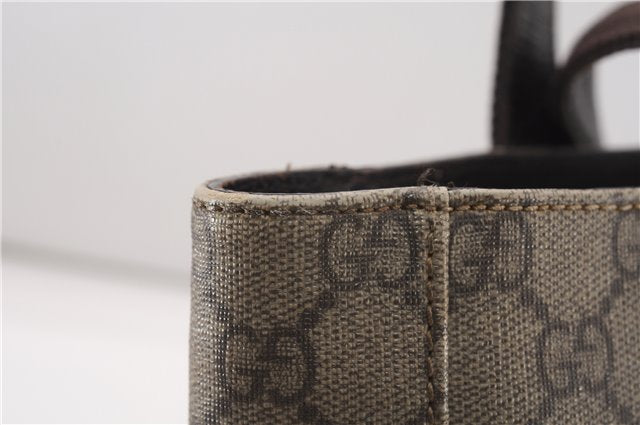 Authentic GUCCI Vintage Tote Hand Bag GG PVC Leather 141976 Brown 7836F