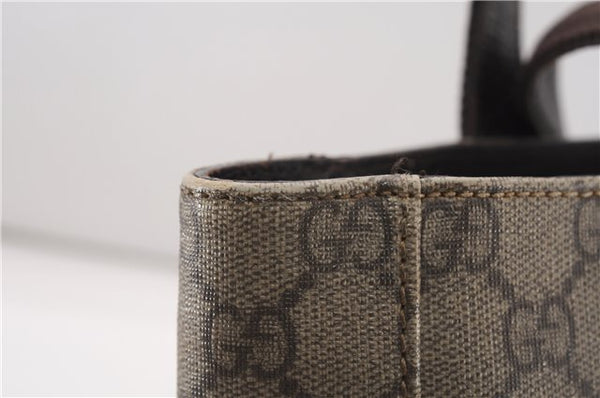 Authentic GUCCI Vintage Tote Hand Bag GG PVC Leather 141976 Brown 7836F