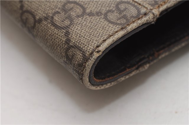 Authentic GUCCI Vintage Tote Hand Bag GG PVC Leather 141976 Brown 7836F