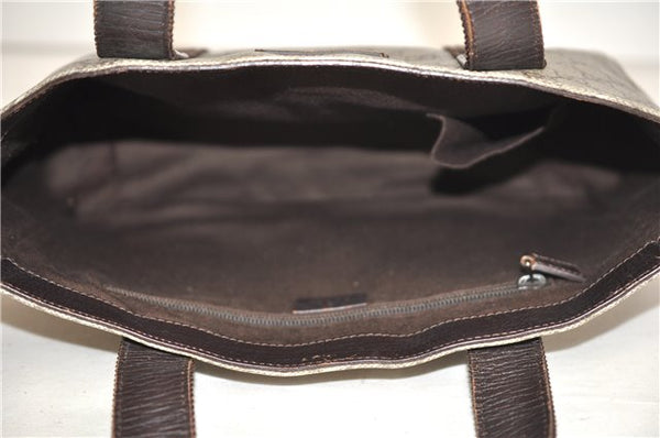 Authentic GUCCI Vintage Tote Hand Bag GG PVC Leather 141976 Brown 7836F