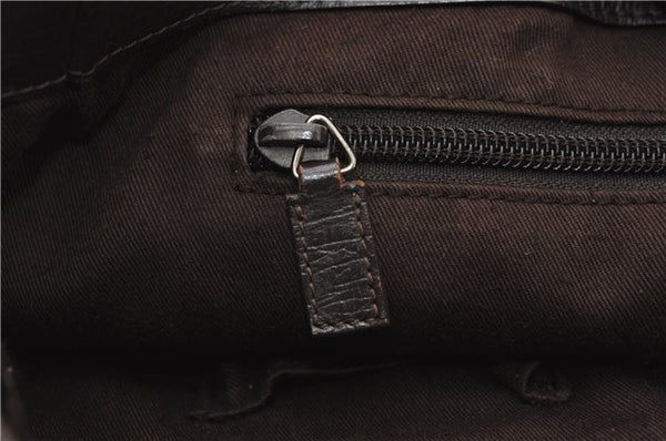 Authentic GUCCI Vintage Tote Hand Bag GG PVC Leather 141976 Brown 7836F