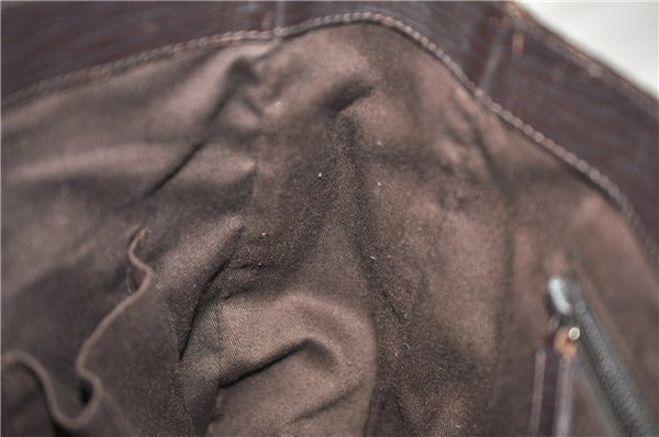 Authentic GUCCI Vintage Tote Hand Bag GG PVC Leather 141976 Brown 7836F