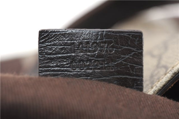 Authentic GUCCI Vintage Tote Hand Bag GG PVC Leather 141976 Brown 7836F