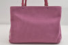 Authentic PRADA Vintage Wool Leather Shoulder Tote Bag B9444 Pink 7836I