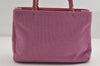 Authentic PRADA Vintage Wool Leather Shoulder Tote Bag B9444 Pink 7836I