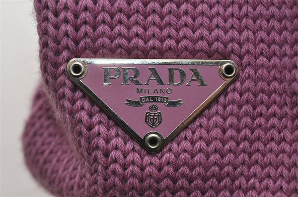 Authentic PRADA Vintage Wool Leather Shoulder Tote Bag B9444 Pink 7836I