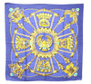 Authentic HERMES Carre 90 Scarf Egypt Pattern Silk Navy 7839D