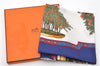 Authentic HERMES Carre 90 Scarf "BONSAI" Silk Blue Box 7839E