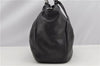 Authentic PRADA Cervo Antik Leather 2Way Shoulder Tote Bag BN1718 Black 7840F